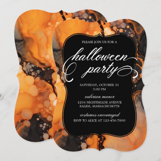 Elegant Halloween Party Invitation Kaart (Voorkant / Achterkant)