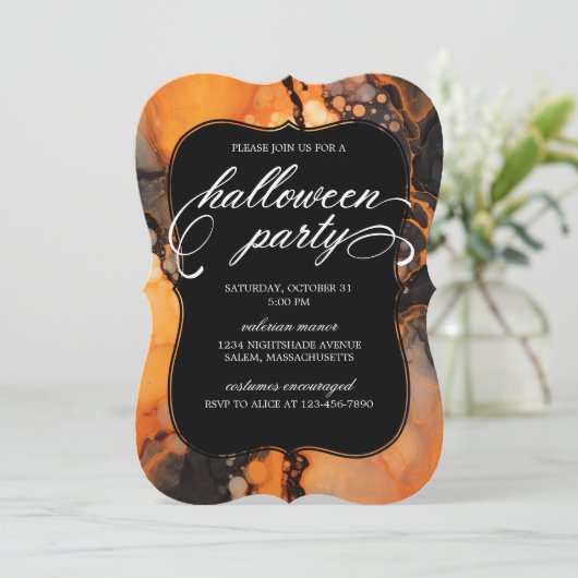 Elegant Halloween Party Invitation Kaart (Staand voorkant)