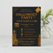 Elegant Halloween Party Invitation – Spooky Night Kaart (Staand voorkant)