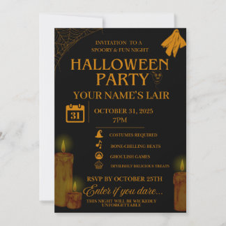 Elegant Halloween Party Invitation – Spooky Night Kaart