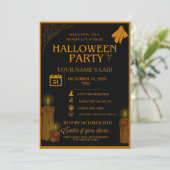 Elegant Halloween Party Invitation – Spooky Night Kaart (Staand voorkant)