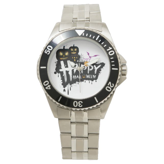 Elegant Halloween RVS Armband horloge (Voorkant)