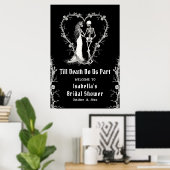 Elegant Halloween Skeleton Vrijgezellenfeest Welko Poster (Thuiskantoor)