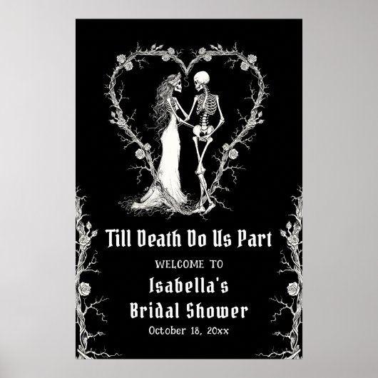 Elegant Halloween Skeleton Vrijgezellenfeest Welko Poster (Voorkant)