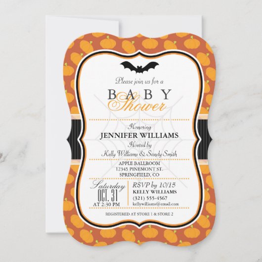 Elegant Halloween Theme Baby shower Uitnodigen Kaart (Voorkant)