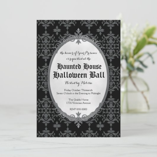 Elegant Halloween Uitnodiging (Staand voorkant)