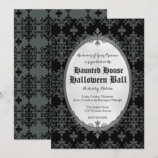 Elegant Halloween Uitnodiging (Voorkant / Achterkant)