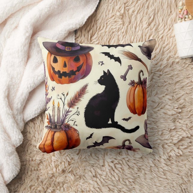 Elegant  Halloween Waterverf Patroon Kussen (Deken)