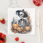 Elegant Halloween Waterverf Skelet Servet (Insitu)