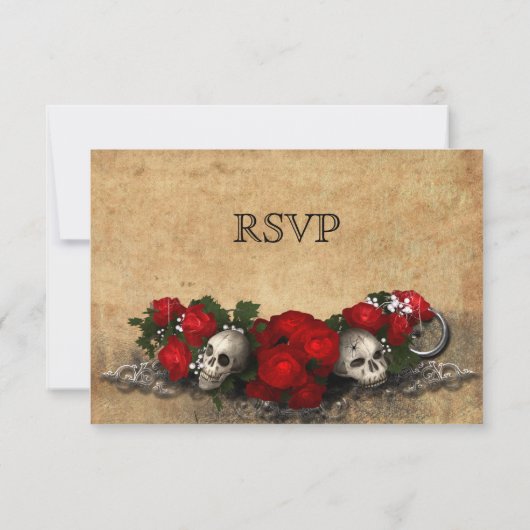 Elegant Halloween Wedding RSVP-kaart RSVP Kaartje (Achterkant)