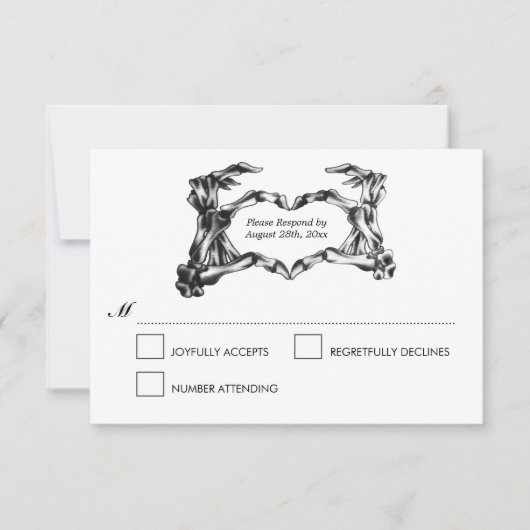 Elegant Halloween Wedding RSVP-kaart RSVP Kaartje (Voorkant)