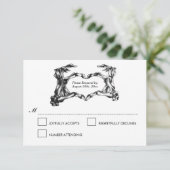 Elegant Halloween Wedding RSVP-kaart RSVP Kaartje (Staand voorkant)