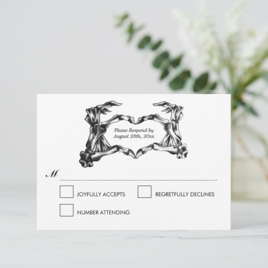 Elegant Halloween Wedding RSVP-kaart RSVP Kaartje (Staand voorkant)