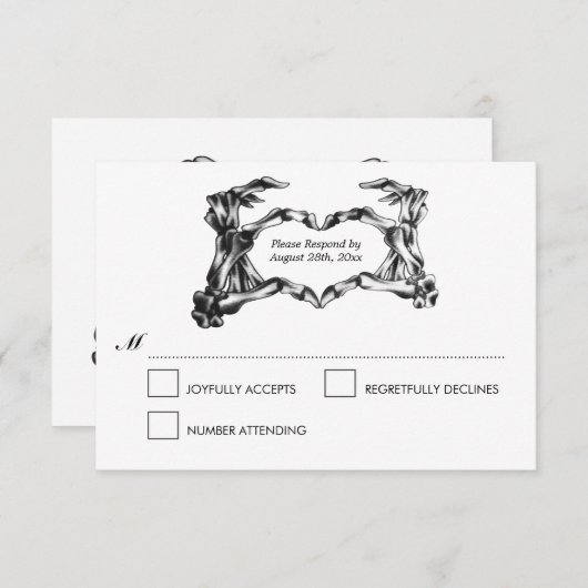 Elegant Halloween Wedding RSVP-kaart RSVP Kaartje (Voorkant / Achterkant)