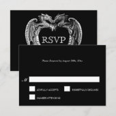 Elegant Halloween Wedding RSVP-kaart RSVP Kaartje (Voorkant / Achterkant)