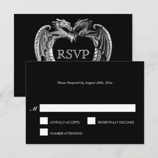 Elegant Halloween Wedding RSVP-kaart RSVP Kaartje (Voorkant / Achterkant)