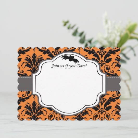 Elegant Halloween Wedding Uitnodiging (Staand voorkant)