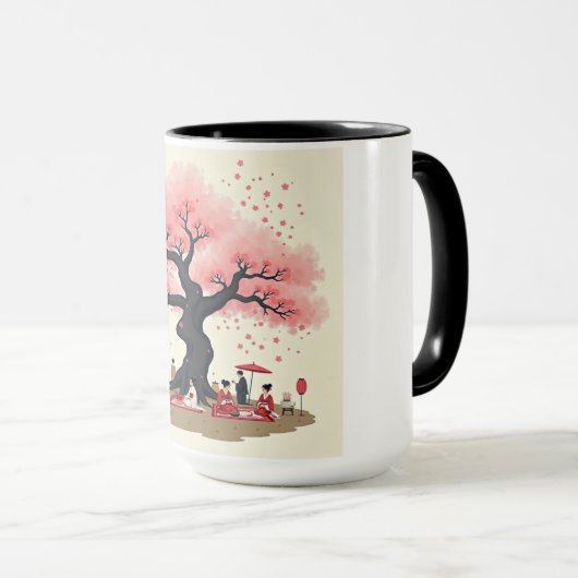 Elegant Hanami Cherry Blossom Mug Mok (Voorkant rechts)
