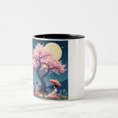 Elegant Hanami Cherry Blossom Mug Tweekleurige Koffiemok (Voorkant rechts)