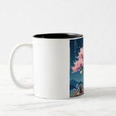 Elegant Hanami Cherry Blossom Mug Tweekleurige Koffiemok (Links)