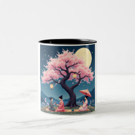 Elegant Hanami Cherry Blossom Mug Tweekleurige Koffiemok
