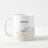 Elegant hand Drawn Botanical Bridal Party Bridal Koffiemok (Links)