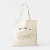 Elegant hand Drawn Botanical Bridesmaid Party Tote Bag (Achterkant)