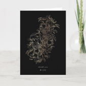 Elegant Hand Drawn Botanical Monogram Weddenschap Bedankkaart (Voorkant)