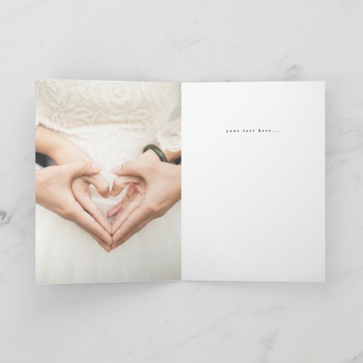 Elegant Hand Drawn Botanical Monogram Weddenschap Bedankkaart (Binnen)