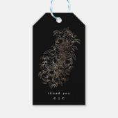 Elegant Hand Drawn Botanical Monogram Weddenschap Cadeaulabel (Voorkant)