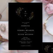 Elegant Hand Drawn Botanical Monogram Weddenschap Kaart