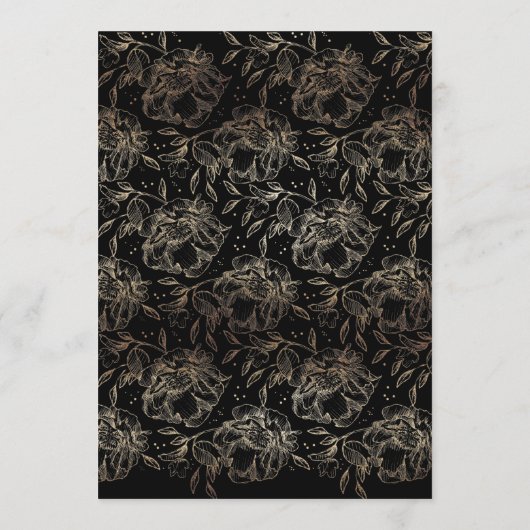 Elegant Hand Drawn Botanical Monogram Weddenschap Kaart (Achterkant)