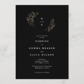 Elegant Hand Drawn Botanical Monogram Weddenschap Kaart (Voorkant)