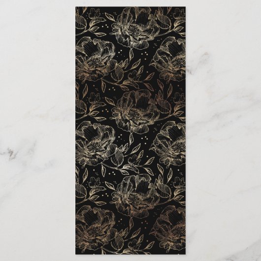 Elegant Hand Drawn Botanical Wedding Ceremony Programmakaart (Achterkant)