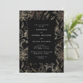 Elegant Hand Drawn Botanical Wedding Kaart (Staand voorkant)