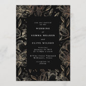 Elegant Hand Drawn Botanical Wedding Kaart (Voorkant)