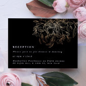 Elegant Hand Drawn Botanical Wedding Reception Informatiekaartje