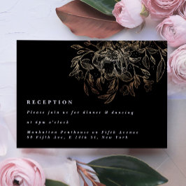 Elegant Hand Drawn Botanical Wedding Reception Informatiekaartje