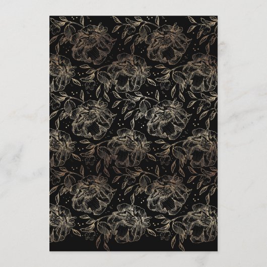 Elegant Hand Drawn Botanical Wedding Reception Menu (Achterkant)