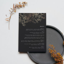 Elegant Hand Drawn Botanical Wedding Reception Menu