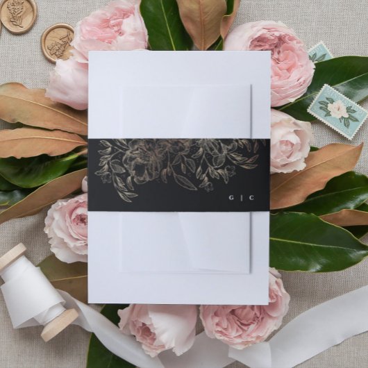 Elegant Hand Drawn Botanical Wedding Uitnodigingen Wikkel