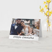 Elegant Hand Drawn Classic Calligraphy Kerstmis Kaart (Gele Bloem)