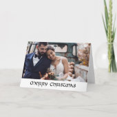 Elegant Hand Drawn Classic Calligraphy Kerstmis Kaart (Voorkant)