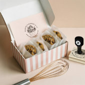 Elegant Hand Drawn Floral Cupcake Bakery Business Rubberstempel