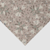 Elegant hand-Drawn Floral Lily Neutral Brown Tissuepapier (Detail)