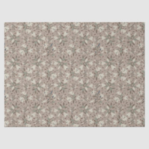 Elegant hand-Drawn Floral Lily Neutral Brown Tissuepapier