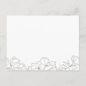 Elegant hand drawn floral sage green Recipe Card Briefkaart (Achterkant)