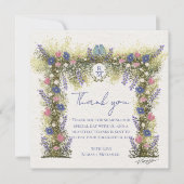 Elegant Hand-Drawn Floral Wedding Thank You Card Bedankkaart (Voorkant)