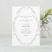  Elegant Hand-Drawn Foliage Wedding Invitat Kaart (Staand voorkant)