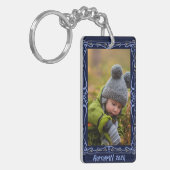 Elegant Hand Drawn Frame Custom Image Sleutelhanger (Voorkant Links)